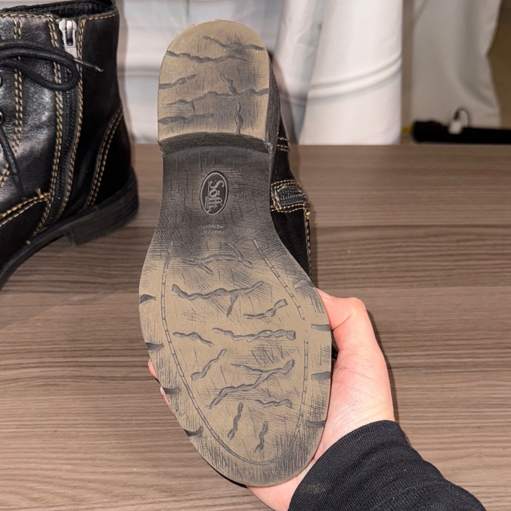 Sofft Black Leather Lace-Up Boots - Picture 6 of 9